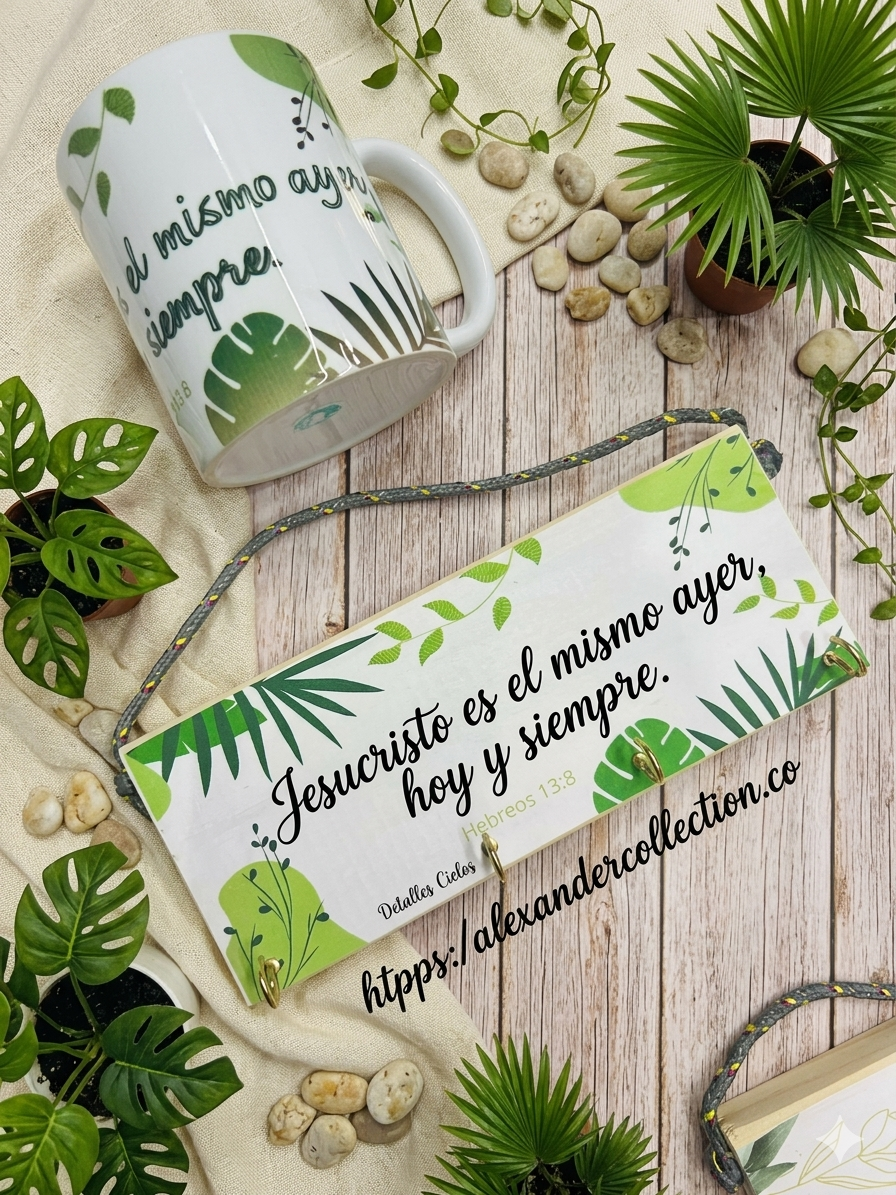 Taza Decorativa Jesucristo Es El Mismo De Ayer Hoy Y Siempre