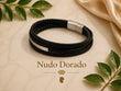 Pulsera de Cuero con Detalle en Plata