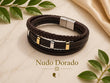 Pulsera de Cuero Dos Tonos para Caballero