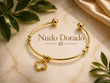 Pulsera de Acero con Dije Blanco