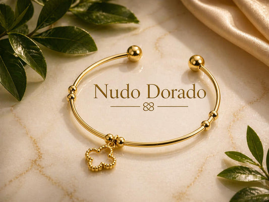 Pulsera de Acero con Dije Blanco