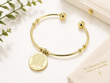 Pulsera Padre Nuestro Dorada Acero 316L