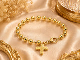 Pulsera Militar con Dije de Cruz