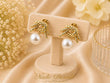 Aretes Nudo Dorado con Perla Acero 316L