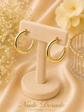 Aretes Estilo Greca Sólida Acero 316L Dorado